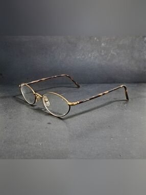 Vintage NOS Calvin Klein 245 525 Eyeglasses Oval Gold/ Havana Unisex Italy